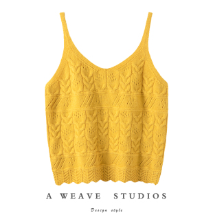 就是要美得时髦 毛衣加厚背心 波浪纹绞花羊绒吊带女纯羊绒衫