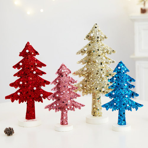 圣诞节桌面装饰摆件无纺布立体树套装酒店商场橱窗场景装扮布置