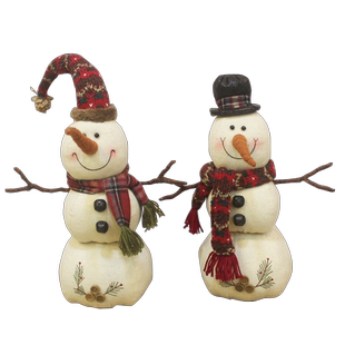 圣诞节装饰毛绒娃娃白色雪人小胖子雪人商场橱窗摆件公仔带帽围巾