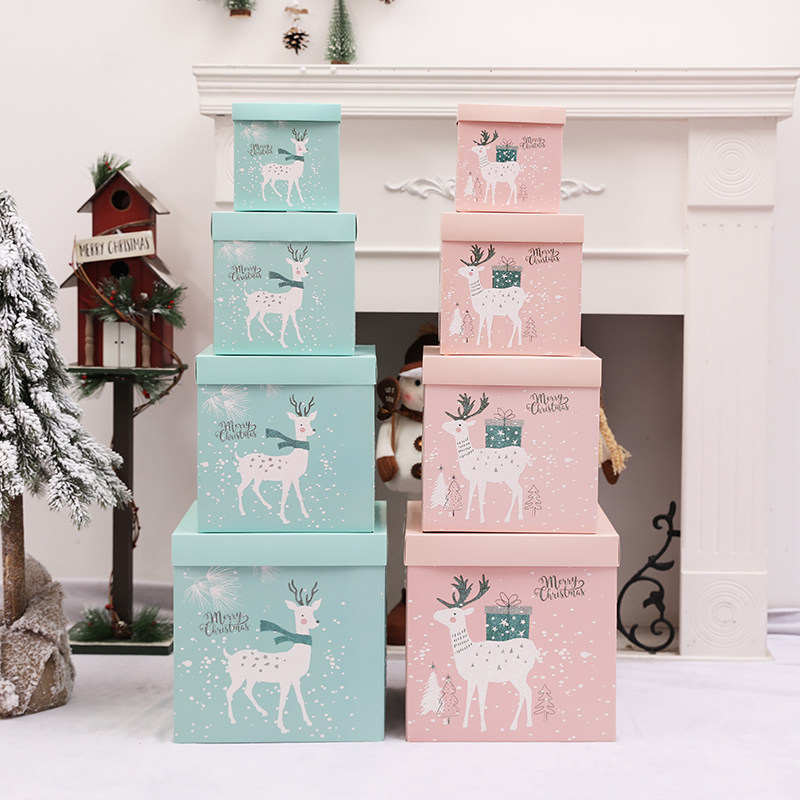 圣诞节15/20/25/30/cm圣诞鹿礼包礼盒节日美陈圣诞树雪屋装饰堆头