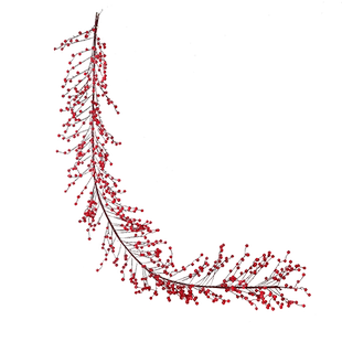 2026马年新春装饰品PE仿真藤条金枝石榴中国红花环新年氛围布置
