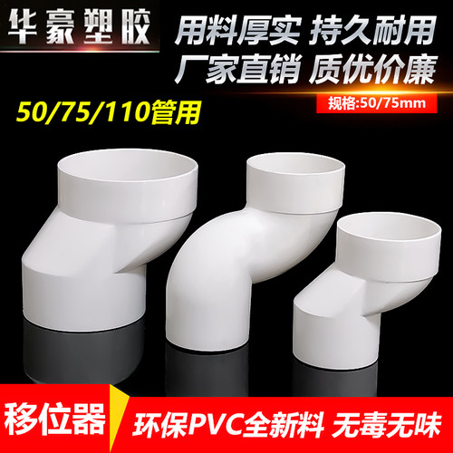 50地漏移位器洗衣机位移器75台盆下水管变位接头PVC排水配件大全 - 封面