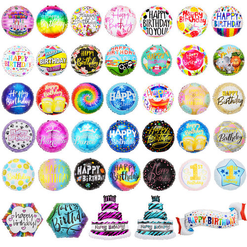 Happy Birthday Balloon 18 inch Round Ball HAPPYBIRTHDAY Alu