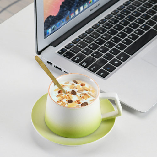Coarse ceramic gradient coffee cup, high-value cup and plat