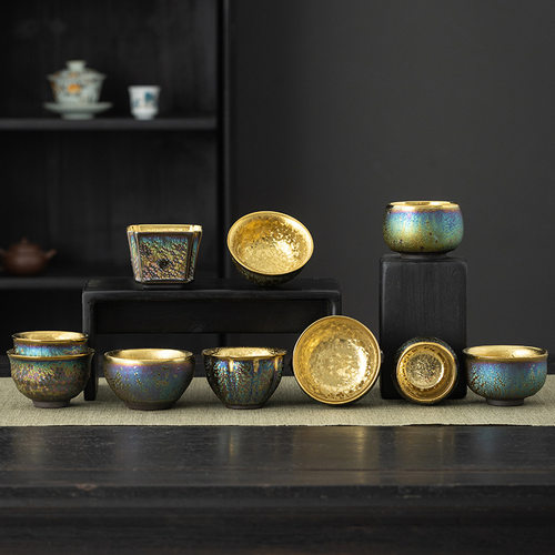 Ceramic Kung Fu Teacup, Tianmu Glazed Single Cup, Master Cu