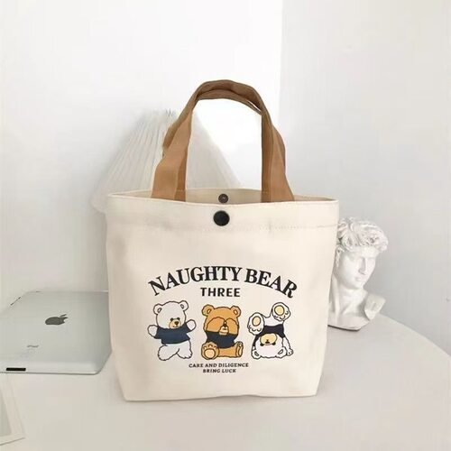 Handbag, canvas bag, hand in hand bag, bento box, student o
