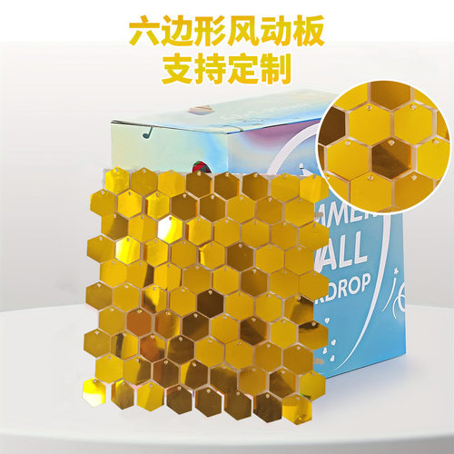 Cross border mirror hexagonal wind panel birthday party bac