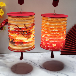 风琴灯笼中秋节春节元 宵节创意礼品手提灯笼新年文创折叠花灯