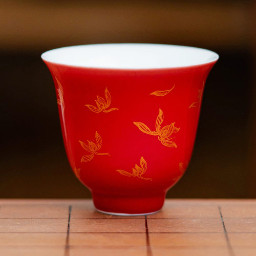 Autumn Water Orchid Tea Cup Ceramic Master Cup Single Cup O