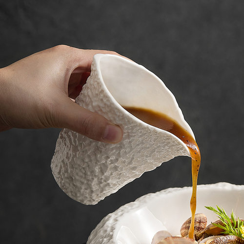 Rock patterned steak sauce cup, white ceramic sauce cup, sa