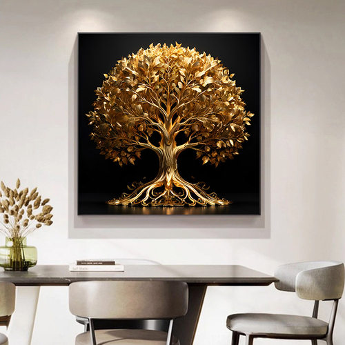 Light luxury entrance, wealth tree hanging painting, attrac
