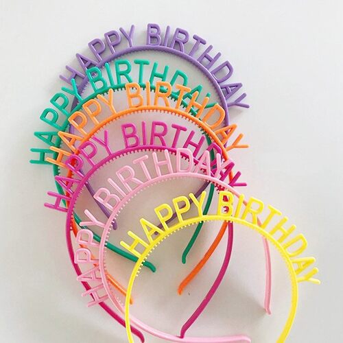 Korean style colorful birthday happy letter headband birthd