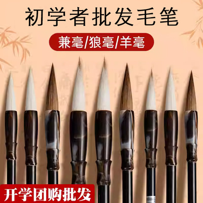 书法培训特价毛笔文港镇毛笔兼毫羊毫狼毫新毛笔白云兼毫毛笔