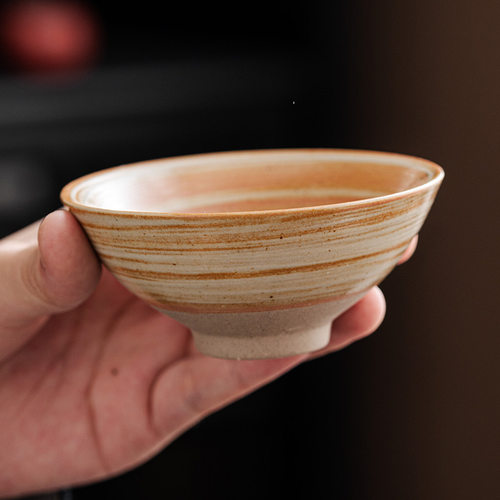Coarse pottery tea cup, master cup, Kung Fu tea set, single