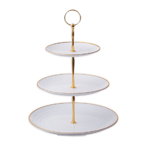 Luxury style round cake rack thickened gold bar with ring d