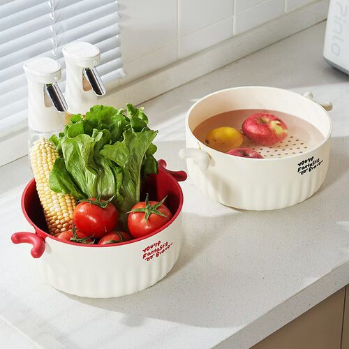Wind household kitchen fruit and vegetable basket, enlarged
