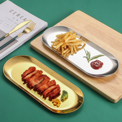 Nordic Stainless Steel Elliptical Plate Creative Restaurant