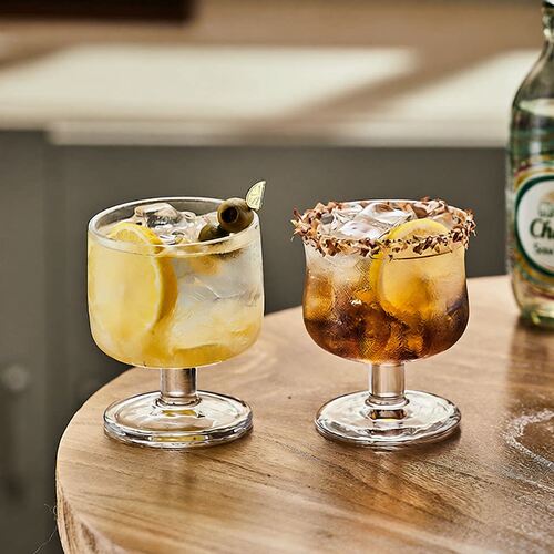 Mesomia minimalist short footed glass cup with high-end des