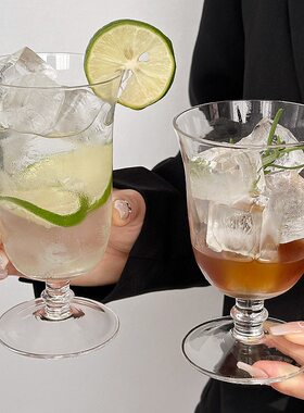 日式水晶手工玻璃杯新加坡司令杯酒吧调酒专用鸡尾酒杯果汁长饮杯