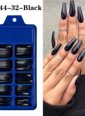 100PCS False Nail Artificial Nails Tips Black Arcylic Fake