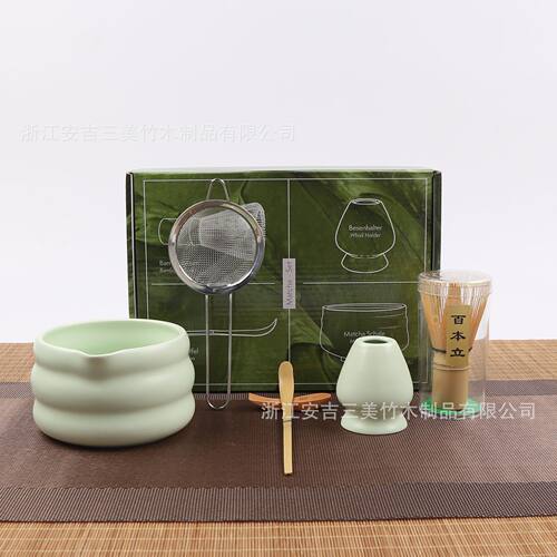 Matcha tea set, six piece set, Japanese style tea whisk, ma
