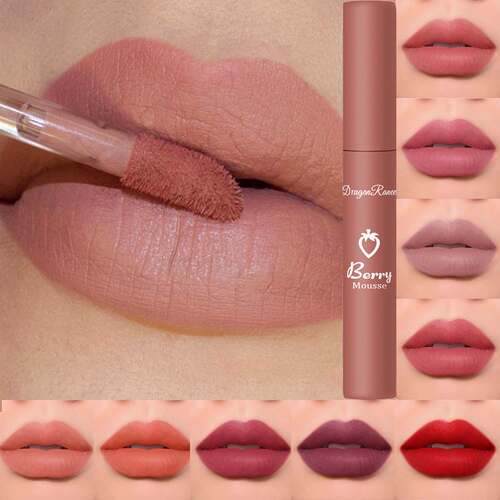 1PC Makeup Matte Nude Liquid Lipstick 12 Colors Waterproof L