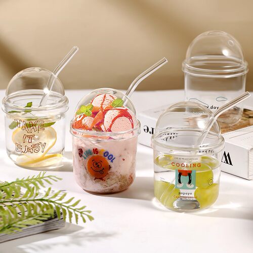 Household breakfast cup, glass drinking cup, heat-resistant