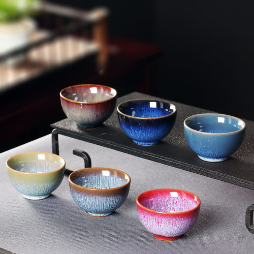Ceramic tea cup for kiln transformation and construction, K