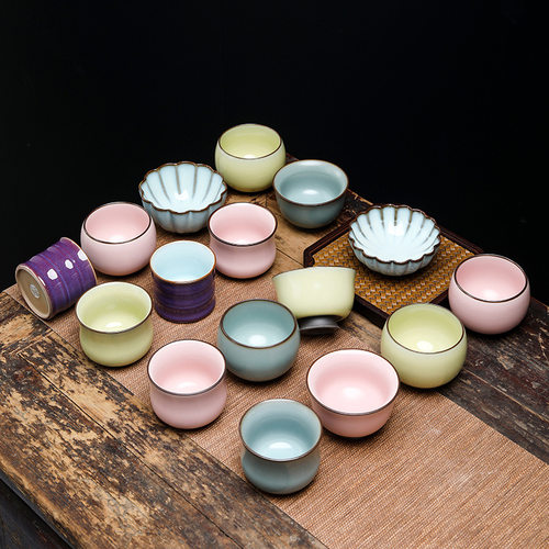 Ru kiln opening can nourish the host cup, single cup tea ta