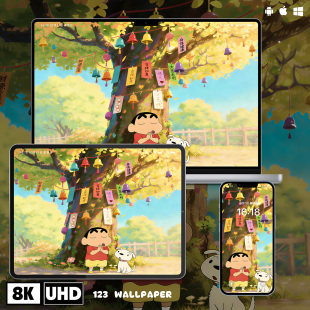 蜡笔小新小白许愿树超清壁纸iphone苹果安卓手机电脑ipad平板壁纸