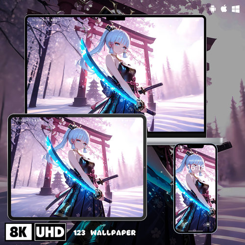 原神神里绫华二次元8K壁纸iphone苹果安卓手机电脑ipad平板壁纸