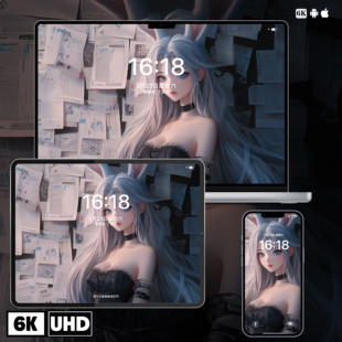 插画兔女郎二次元 壁纸iphone苹果安卓手机mac电脑ipad平板壁纸图