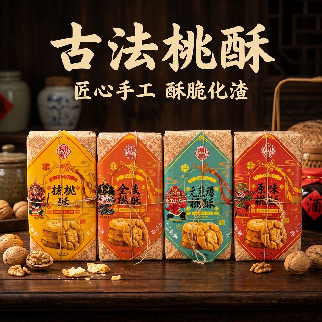 潮汕特产桃酥传统老式糕点桃酥饼干宫廷糕点早餐休闲零食手信礼盒