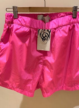 小众2024春夏新款红色百搭松紧腰糖果色青春减龄短裤热裤女