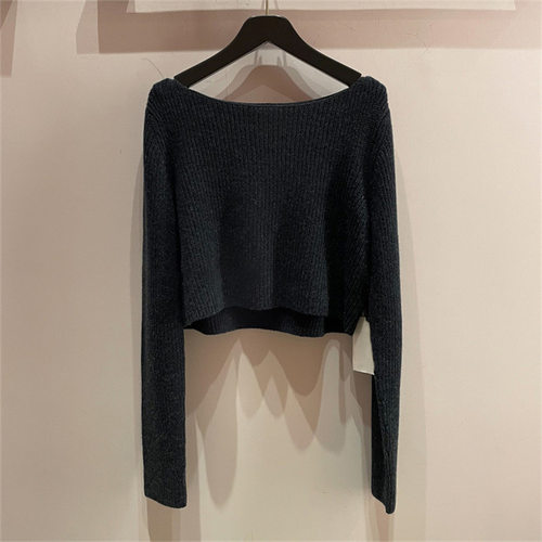 一字领小个子针织衫毛衣女