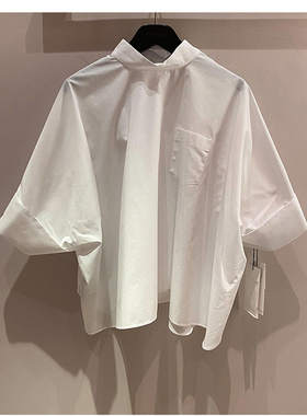 小众潮牌2024春夏新款立领中袖宽松个性衬衫小个子上衣女