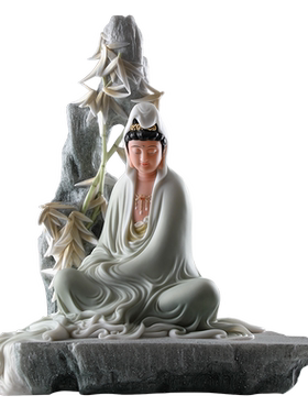 圣丰摆件禅意寺庙涟漪观音莫兰迪