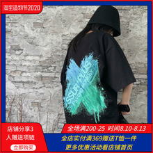 SSUR联名PCMY潮牌宽松冰淇淋渐变色刷漆宽松体恤男女情侣短袖T恤