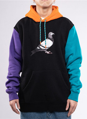 STAPLE 三色拼接鸽子连帽卫衣男潮牌秋季情侣帽衫上衣外穿