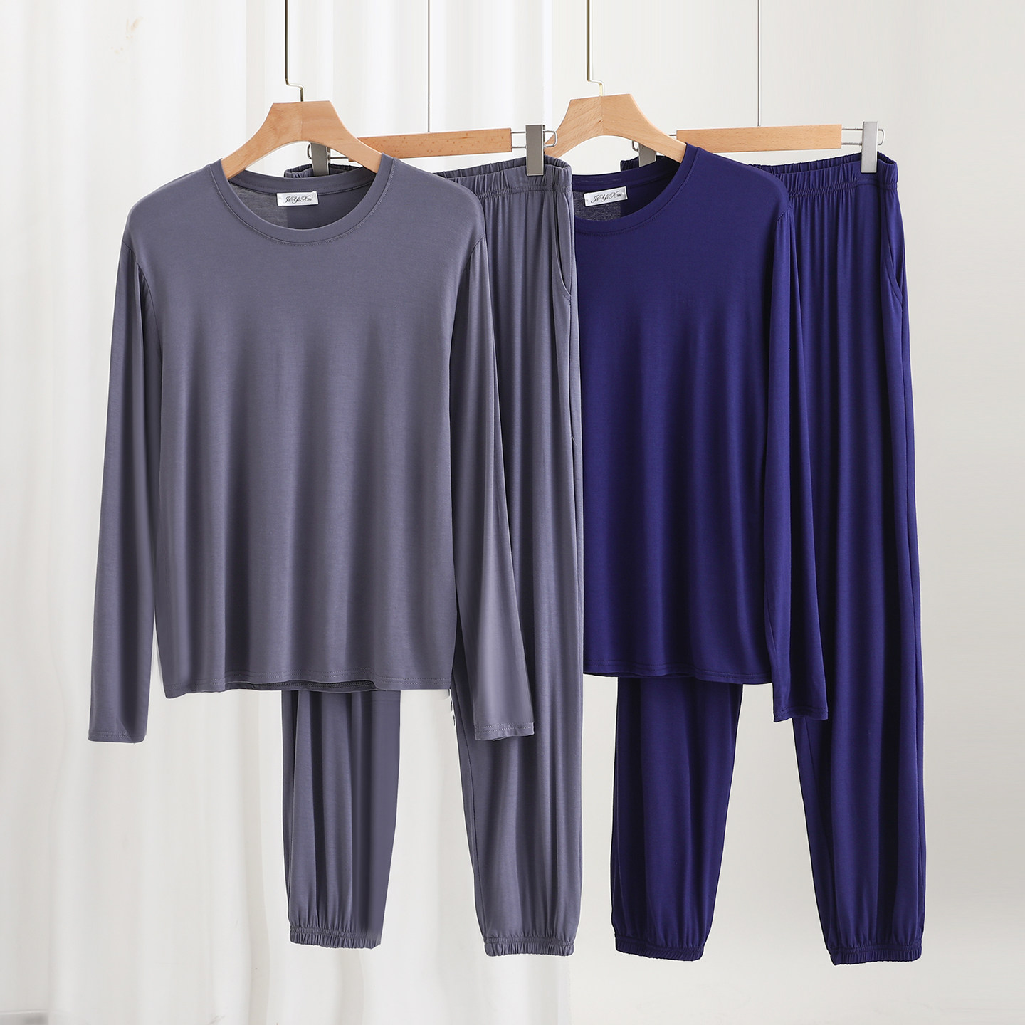 2025年新款莫代尔男士春秋薄款睡衣宽松休闲可外穿运动家居服套装