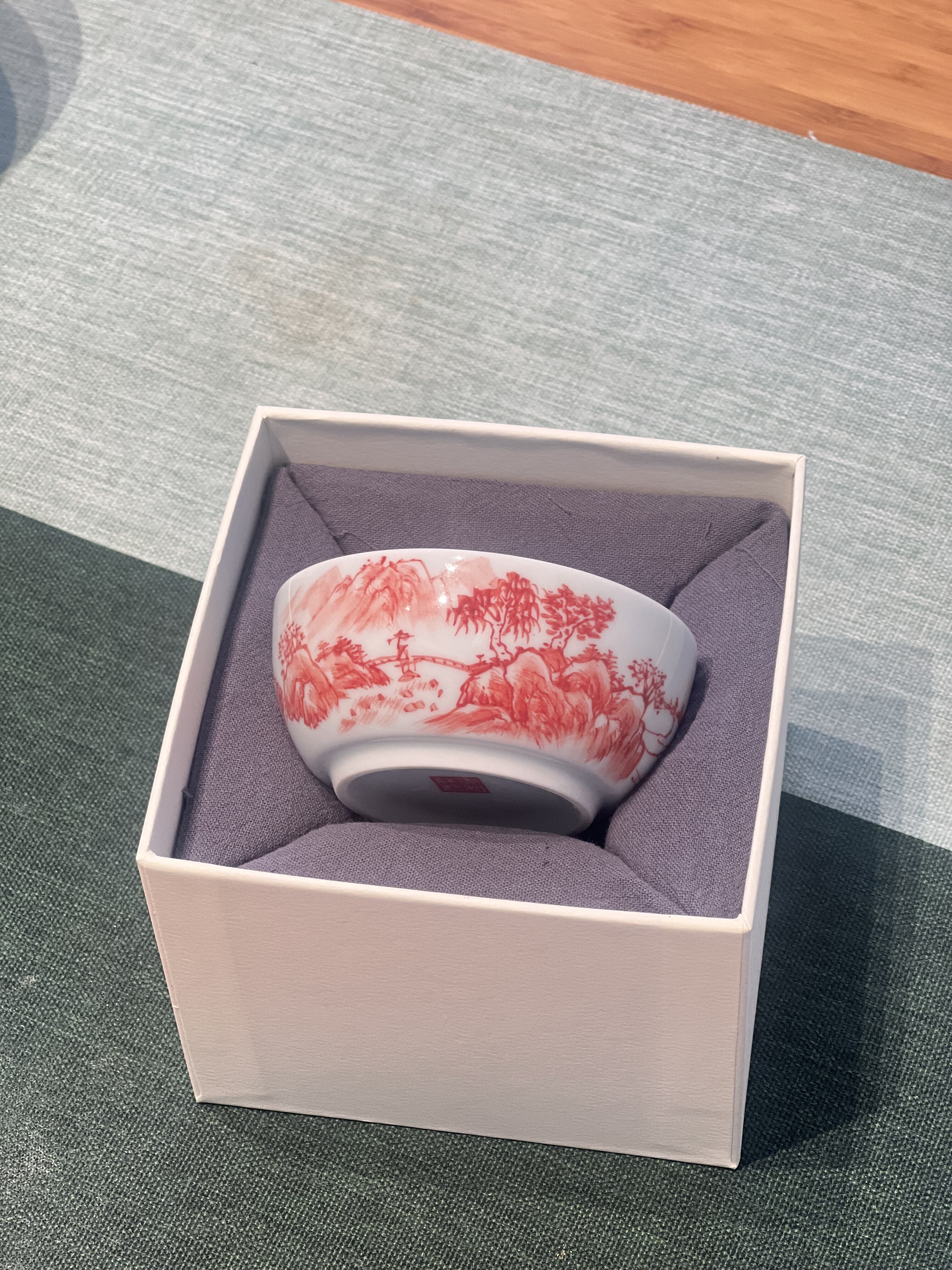 贵和祥手绘景德镇渔樵耕读茶杯陶瓷茶具品茗主人杯100毫升茶杯