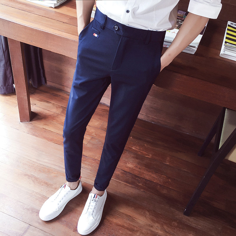 春秋季男士九分裤韩版修身小脚裤西裤青年学生休闲裤男潮流长裤子在类目 男装, 休闲裤中 - 来自Buy2taobao.com提供专业的淘宝代购服务