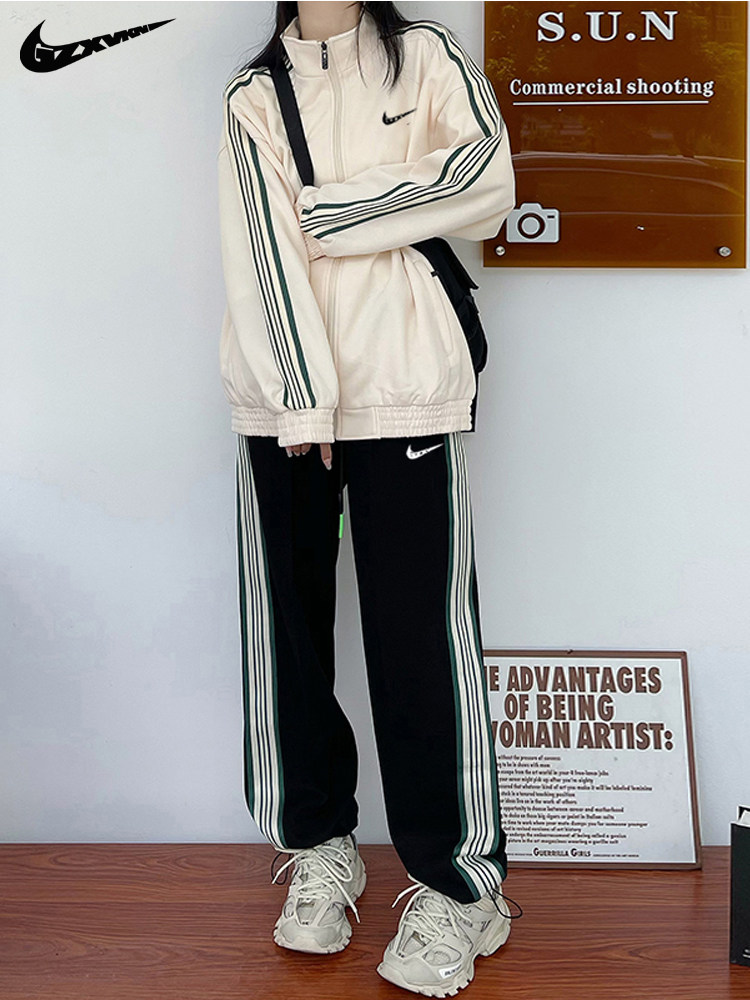 남성과 여성을 위한 NIKETON 운동복 정장 2024 봄 가을 새로운 캐주얼 런닝 투피스 스웨트 재킷
