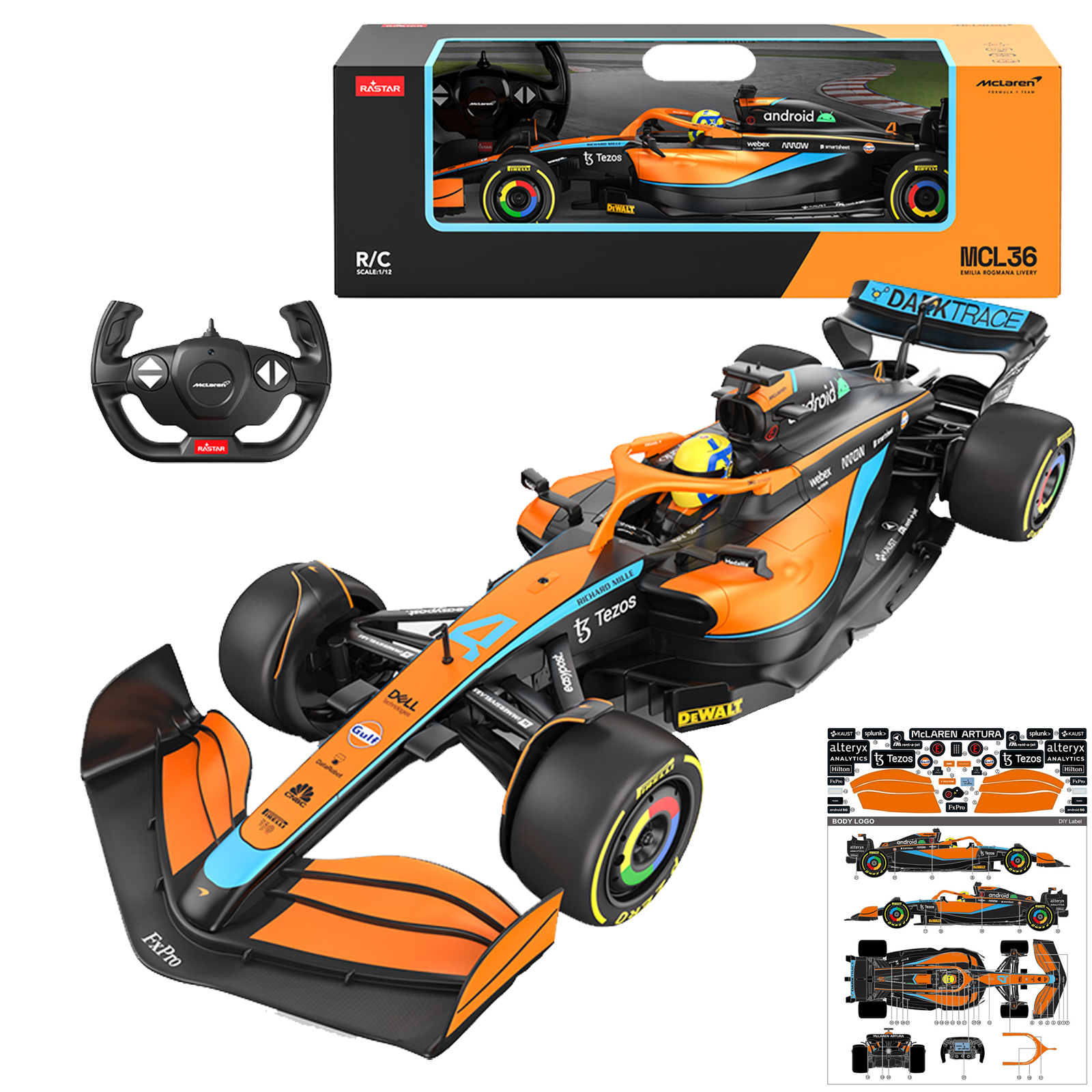 【LEFFIHOB潮玩社】星辉RASTAR迈凯伦F1-MCL36遥控赛车模型摆件