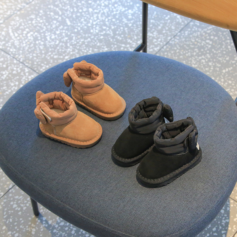 2023冬季新款宝宝雪地靴加绒棉鞋1一3岁女童短靴软底婴儿学步鞋子