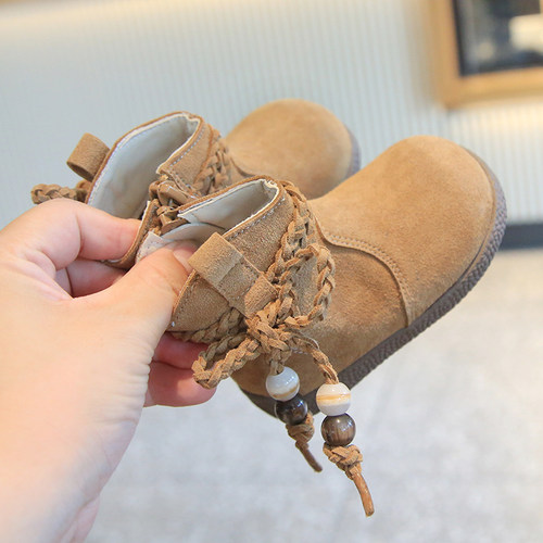 女童靴子加绒二棉保暖短靴