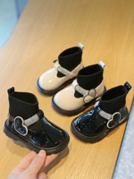 Martens, демисезонные флисовые детские короткие сапоги для девочек для раннего возраста, мягкая подошва