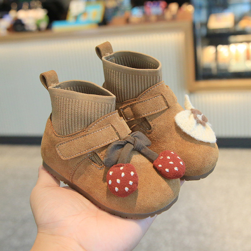 女童袜靴洋气公主鞋加绒二棉宝宝短靴子冬季新款勃肯鞋软底婴儿鞋,童鞋/婴儿鞋/亲子鞋,棉靴,淘宝优惠券,粉丝福利购,淘宝优惠卷