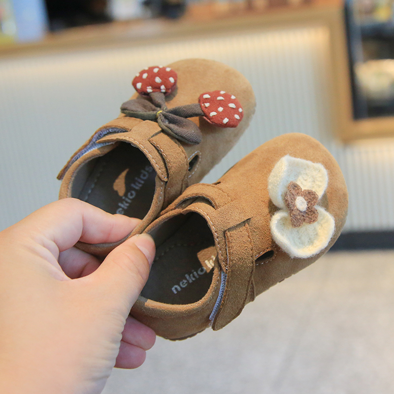 新款女童勃肯鞋真皮可爱公主鞋