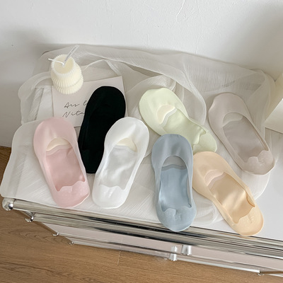 脚底防磨海绵垫隐形袜冰丝不掉跟